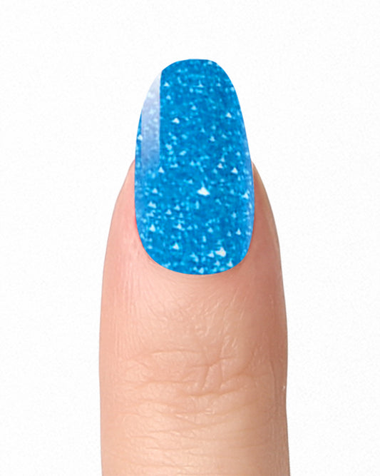 Azure Blue Glitter - Nail Polish Wraps
