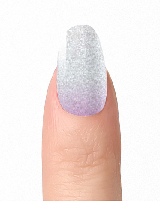 Glitter Ombre Silver/Purple - Nail Polish Wraps