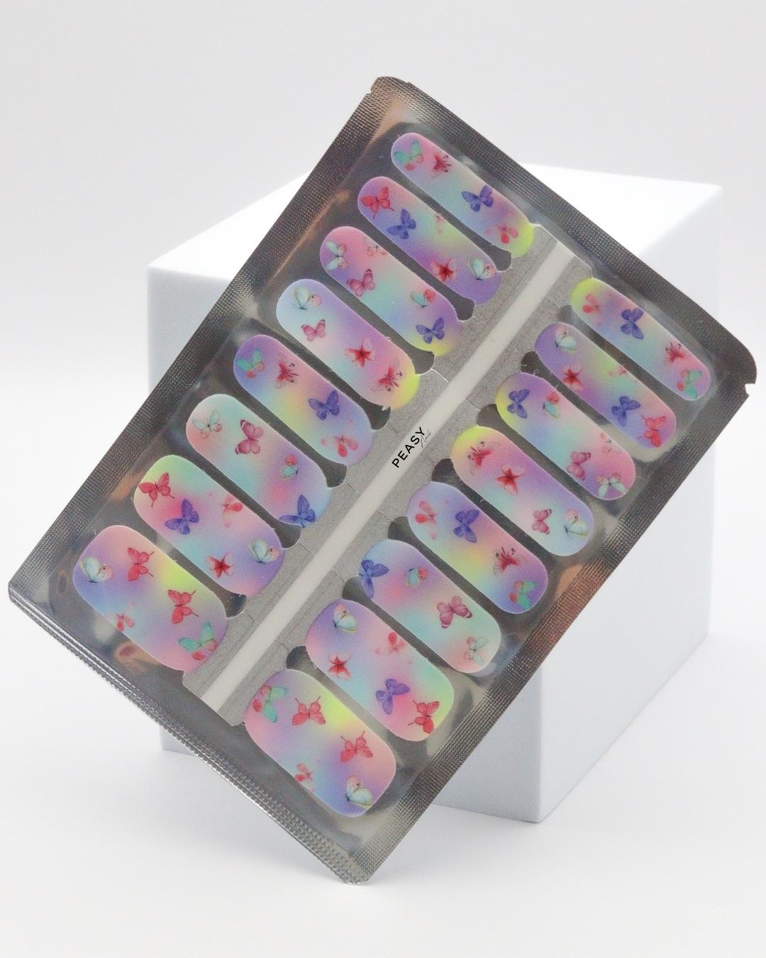 Pastel Butterflies  - Nail Polish Wraps